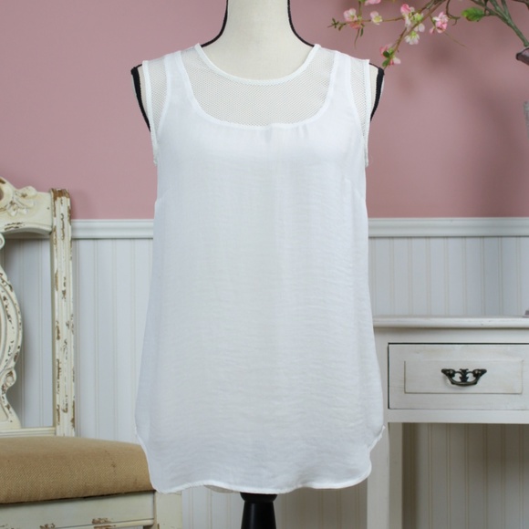 CAbi Tops - CAbi White Fishnet Tank Size XS